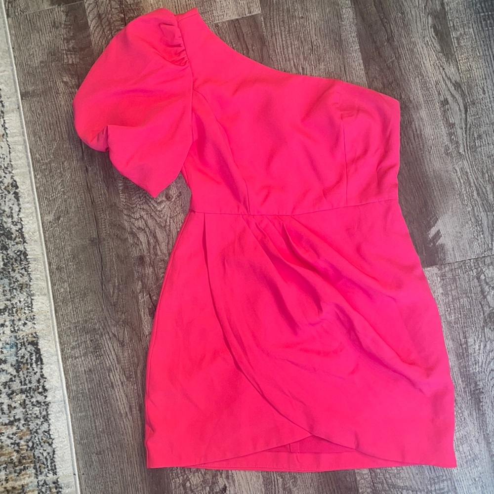 Barbie pink one shoulder dress size L